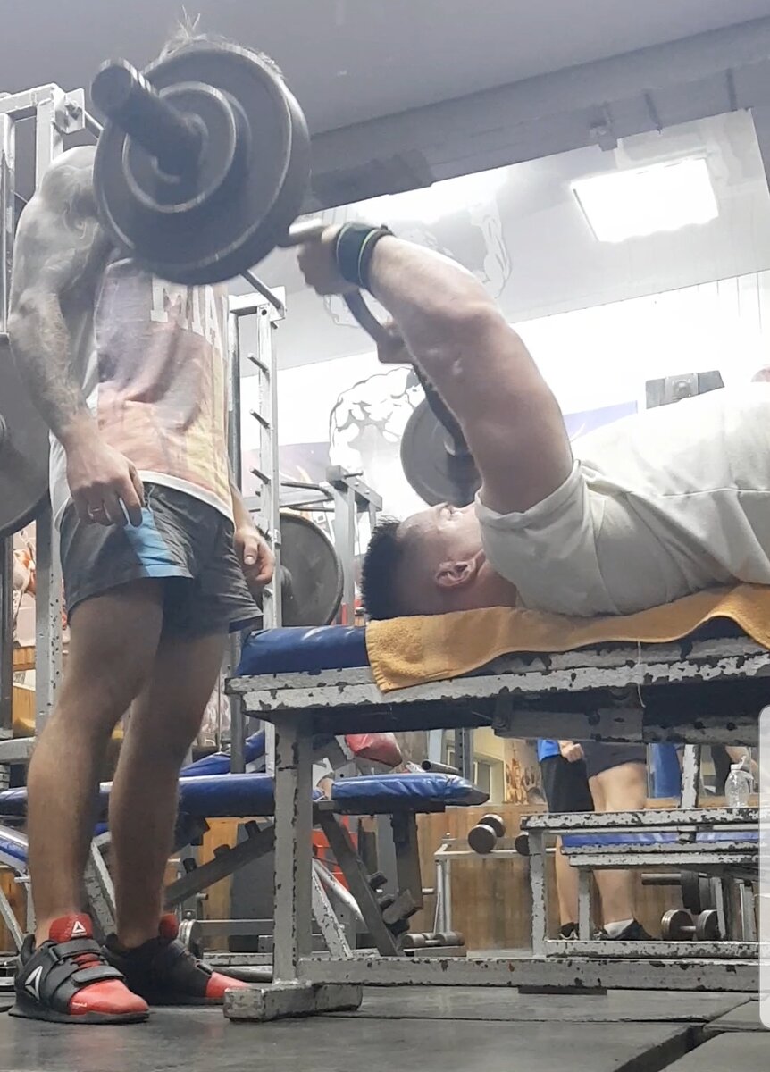 Французский жим в качалке под названием "Сталь"