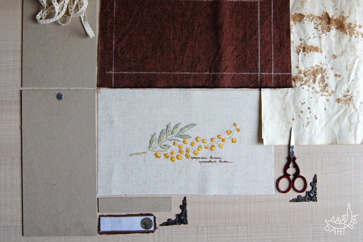 Мрачные угловые накладки для шкатулки тоже по ходу дела не прижились; им на замену приобрела золотистые уголки для скрапбучных альбомов