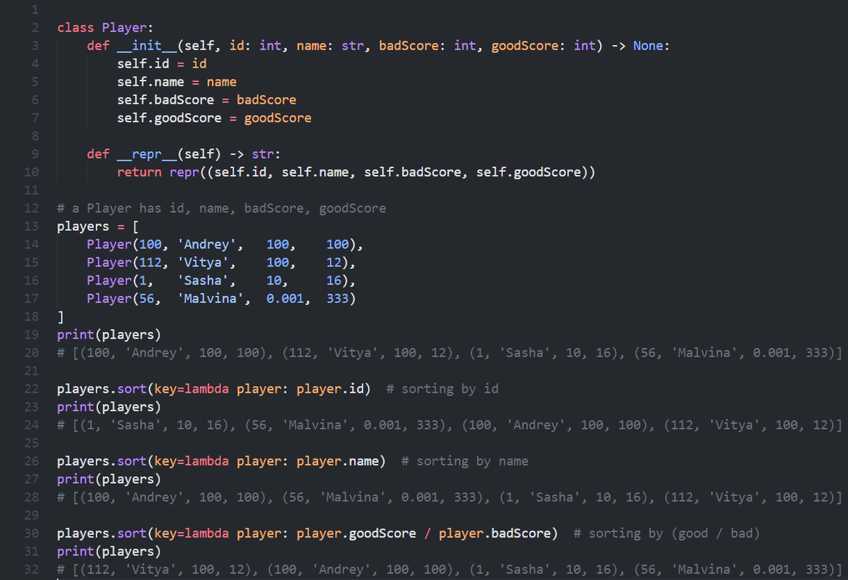 Python sort key