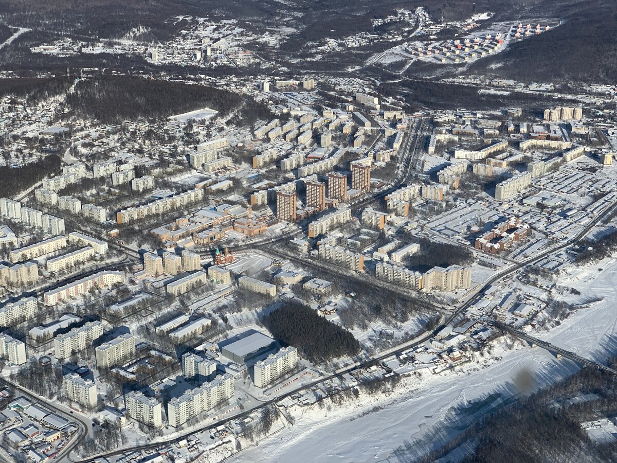 Тында: вид из самолёта