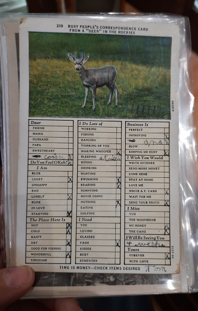 Busy people's correspondance card