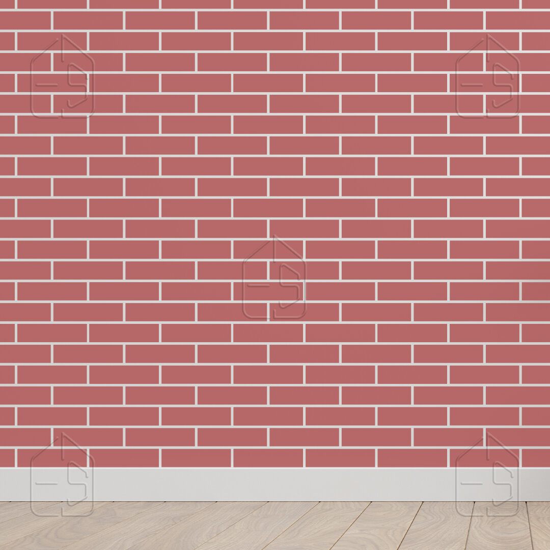 Трафарет кирпич 56/131. Визуализация на стене