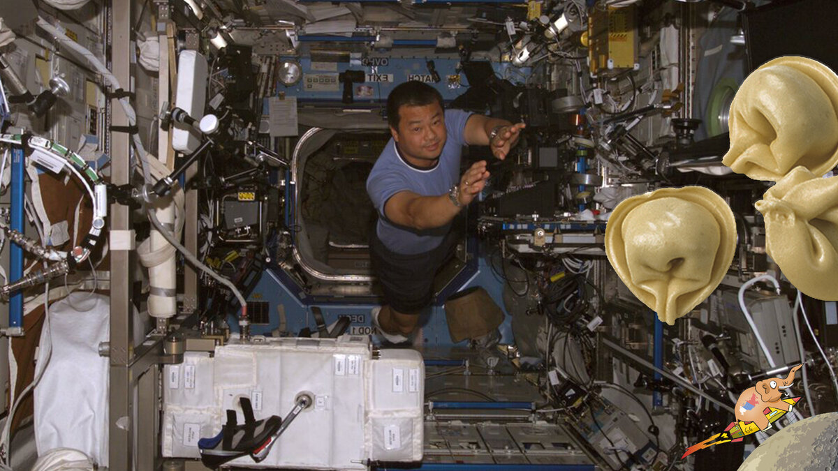 Репортаж с МКС: Томас догоняет улетевшие пельмени