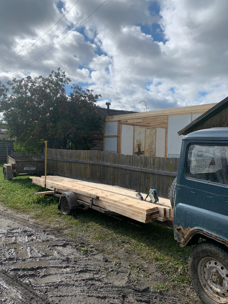 Испытание перегрузом куб досок для нового гаража