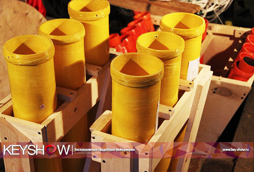 Пиротехнические шары помещают в мортиру соответствующую калибру шара. Важно отметить, что мортиру необходимо хорошо закрепить на земле, для этого изготавливают специальные ящики, которые скрепляются между собой для устойчивости.  