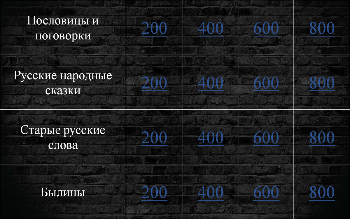 Поле с категориями вопросов