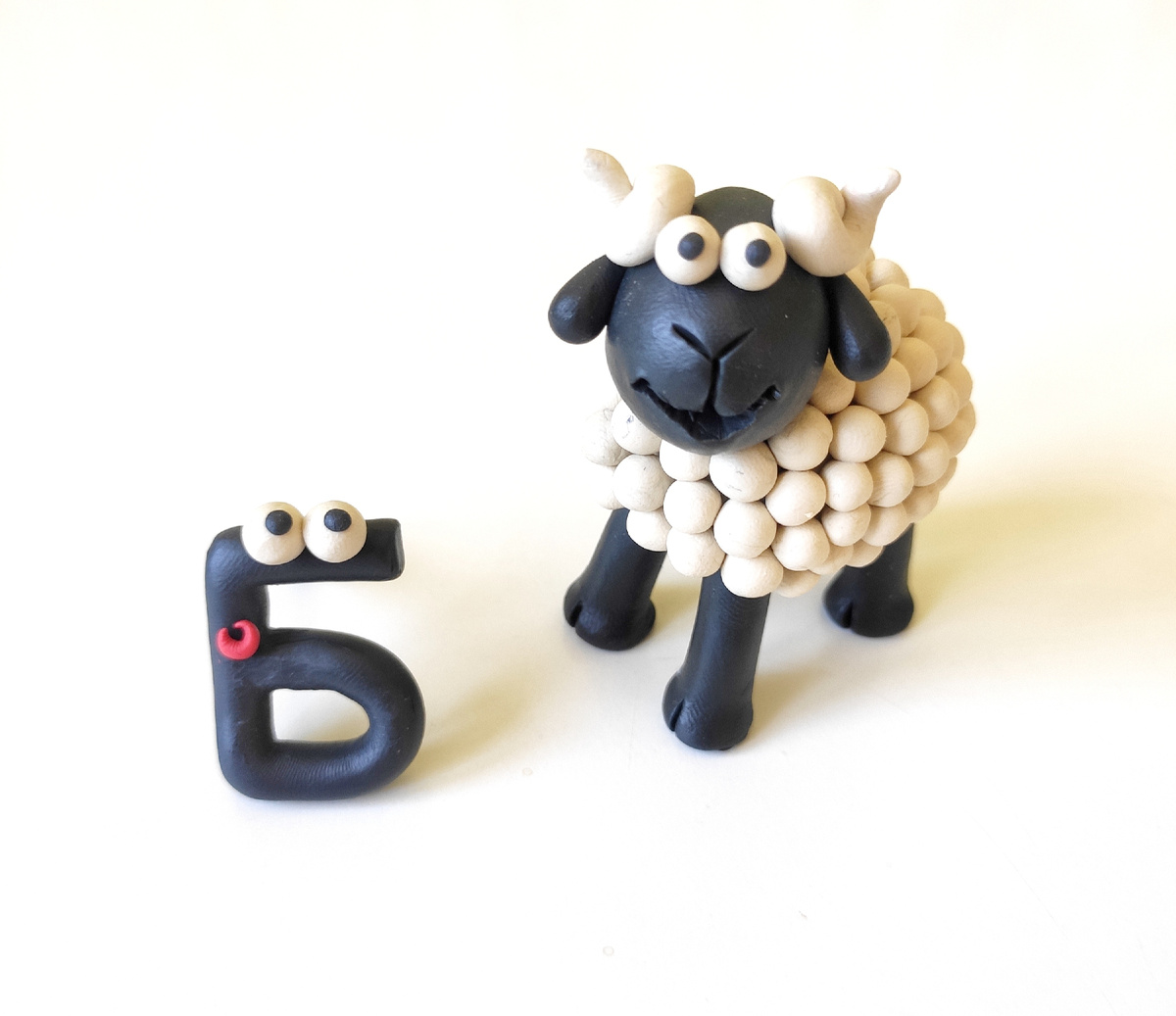 Овечка (барашек) из полимерной глины* Lamb of polymer clay