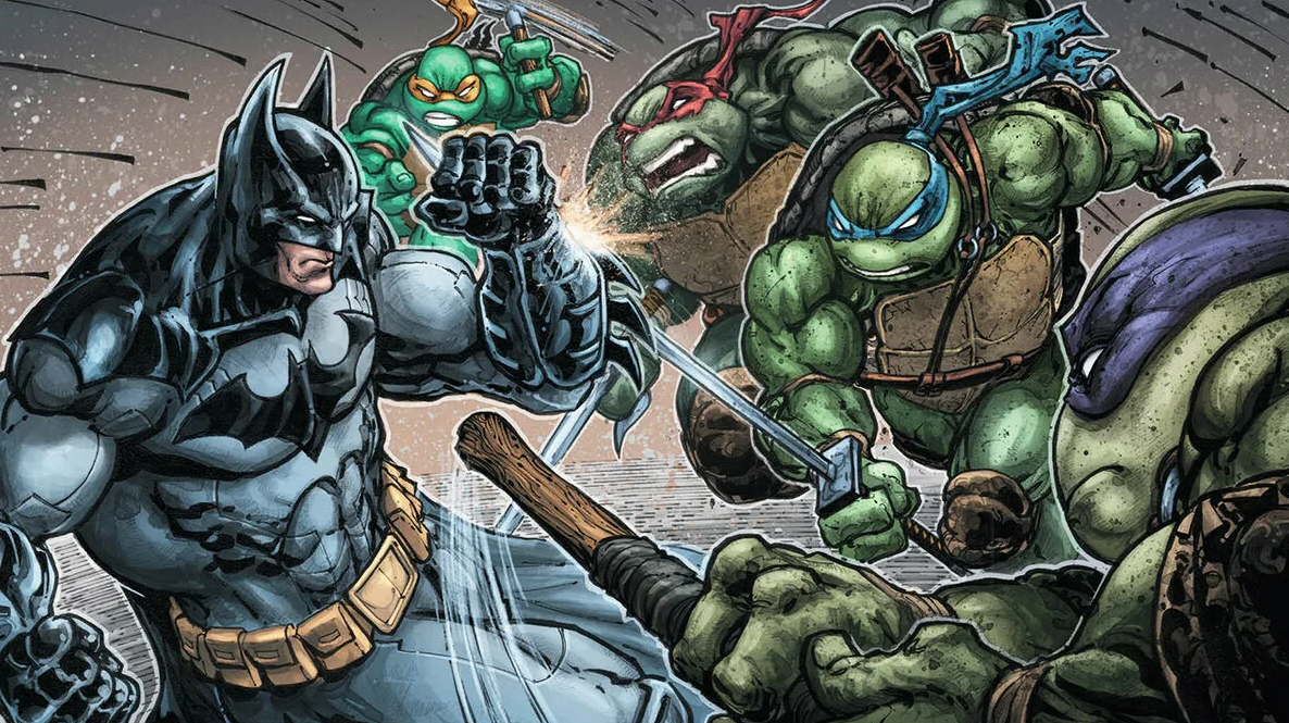Batman vs. Teenage Mutant Ninja Turtles, мультфильм, 2019 Название мультфильма — хуже не придумаешь. Оно как бы говорит, что зрителю обещают битву между черепашками ниндзя и Бэтменом.