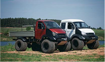 Вездеход MYL предназначен для круглогодичной эксплуатации в условиях полного бездорожья, для перевозки людей и оборудования. MYL создан на базе Газель Бизнес и доступен к заказу в двух ва-риантах: 3-х и 6-ти местный. Вездеход оснащен мостами ГАЗ-66 с дифференциалом повышенного трения и специализированной раздаточной коробкой с блокируемым межосевым дифференциалом. Модификации вездехода позволяют установить широкий спектр навесного оборудования, что позволяет успешно эксплуатировать его в различных сферах и отраслях.