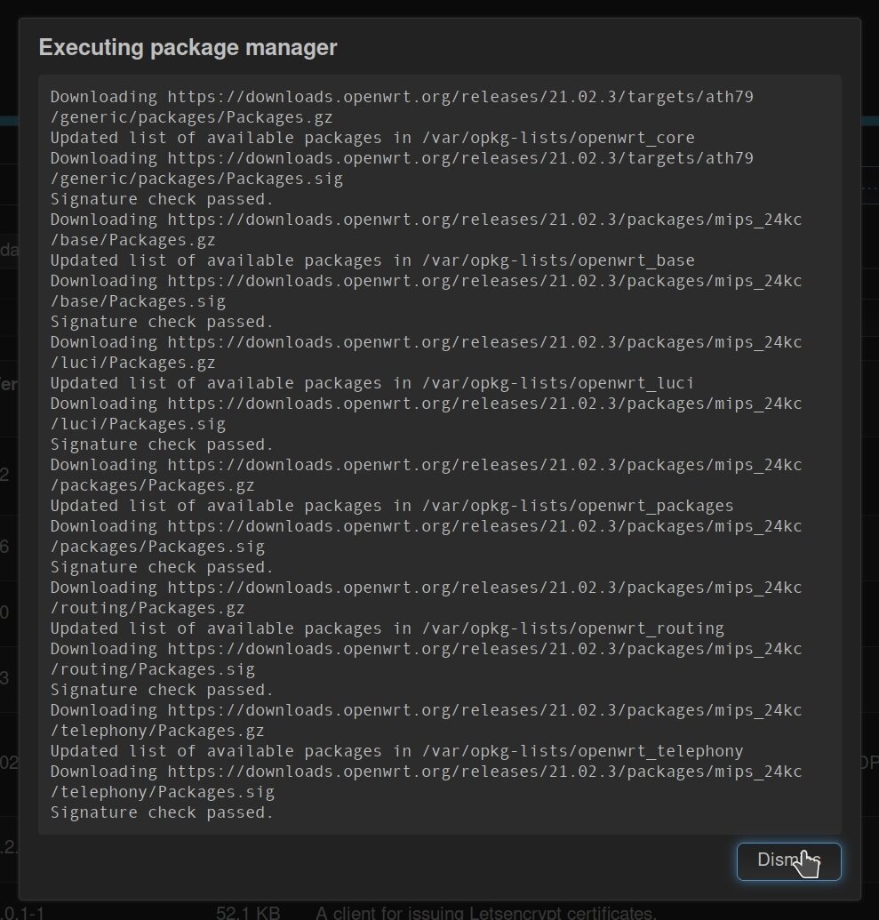 Обновление списков пакетов