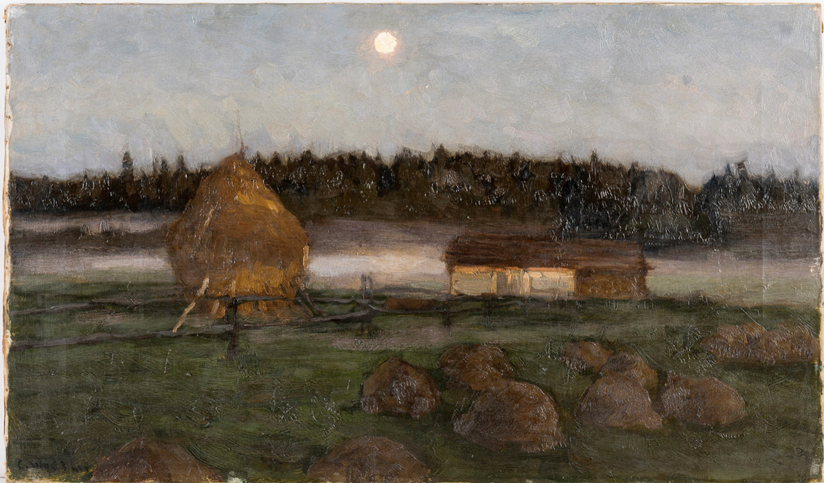 ЖУКОВСКИЙ Станислав Юлианович (1875–1944) Лунная ночь. Туман. Конец 1890-х — начало 1900-х Холст, масло. 49,1 × 84,7
