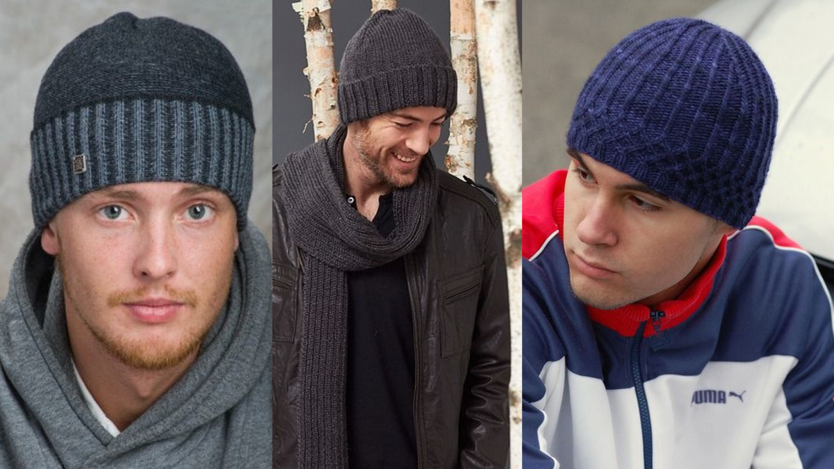Мужская шапка спицами — как связать новые модели простых молодежных шапок с узорами