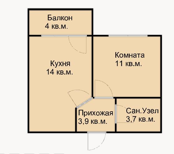 Вот такая планировка у Вас получится, намного лучше и презентабельней чем фото с тех паспорта.