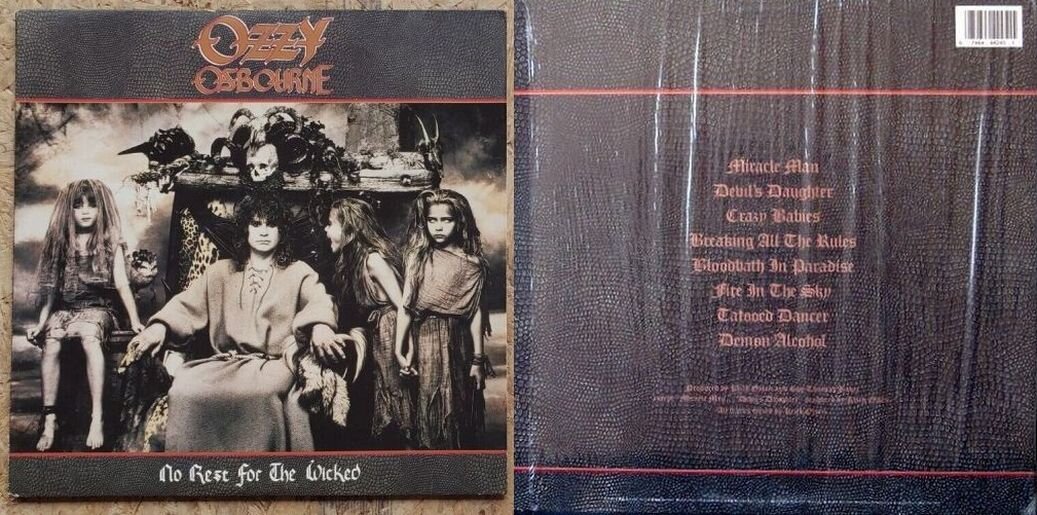 Ozzy Osbourne «No Rest for the Wicked», 1988 г., конверт с передней и задней стороны