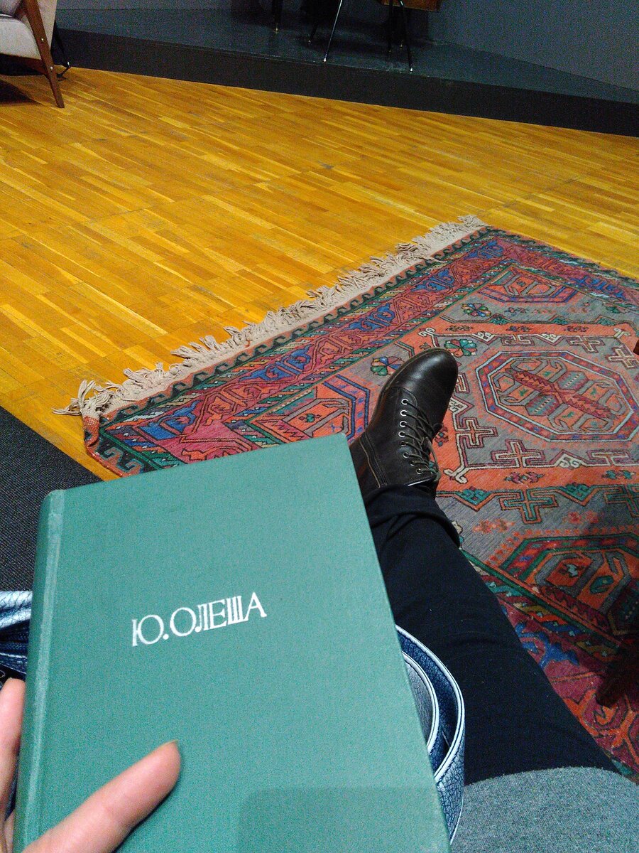 "Третьяковка" на Крымском валу. Там сделали такие уютные уголки, в том числе и библиотекой, где можно просто взять книжку, присесть на диванчик и почитать. Ю. Олеша  — тоже представитель ироничного жанра, правда мужского.