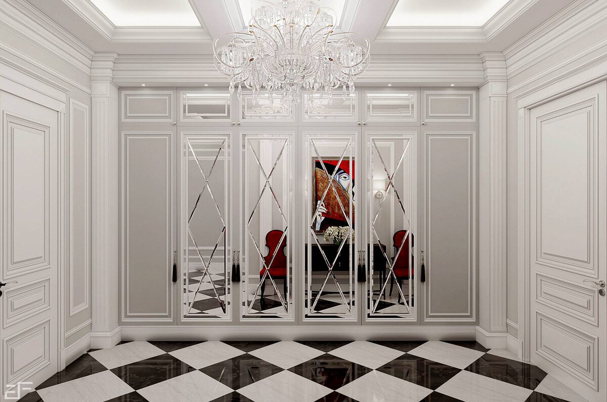 Дизайн интерьера входной группы в стиле неоклассика