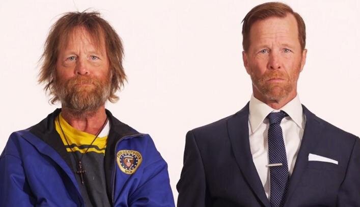 На фотографии один и тот же человек.