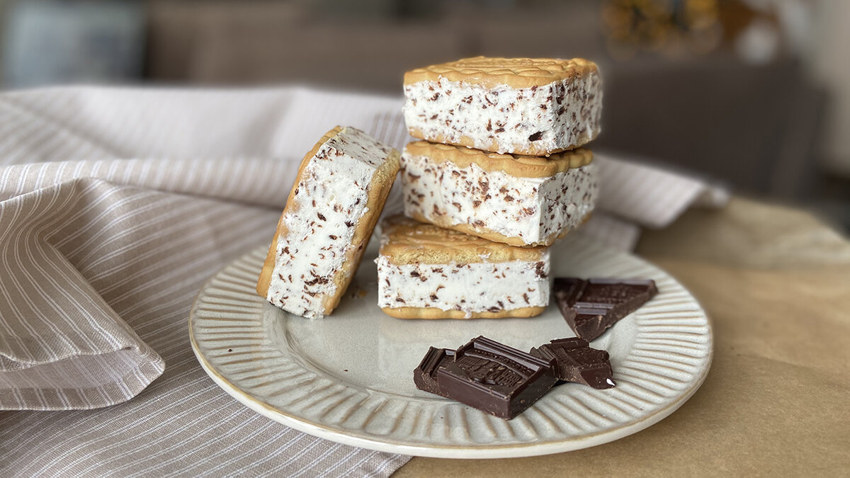 Домашнее мороженое-сэндвич. Фото автора публикации.