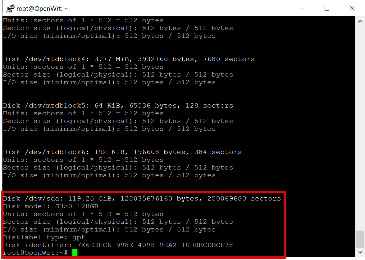 fdisk -l