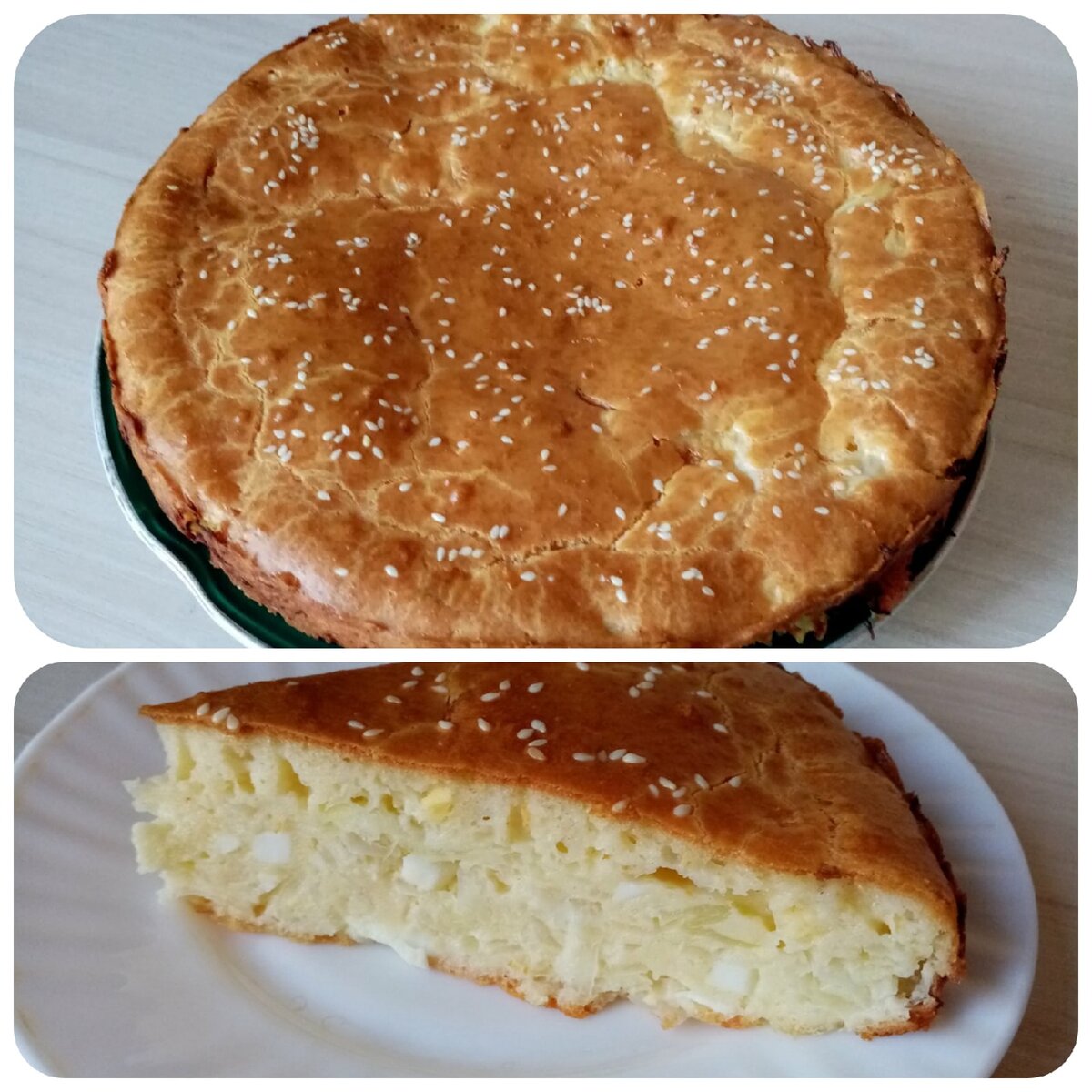 Дочкин пирог "Папа и мама на пороге". Фото автора