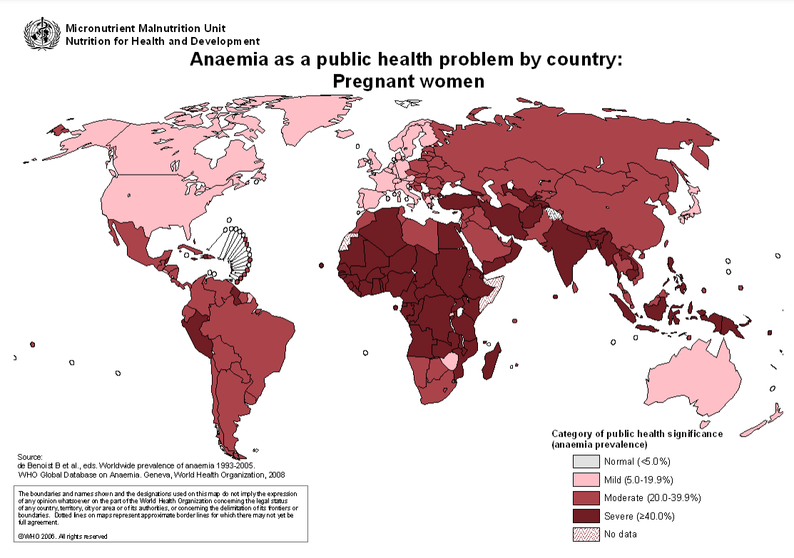 Распространение анемии среди беременных