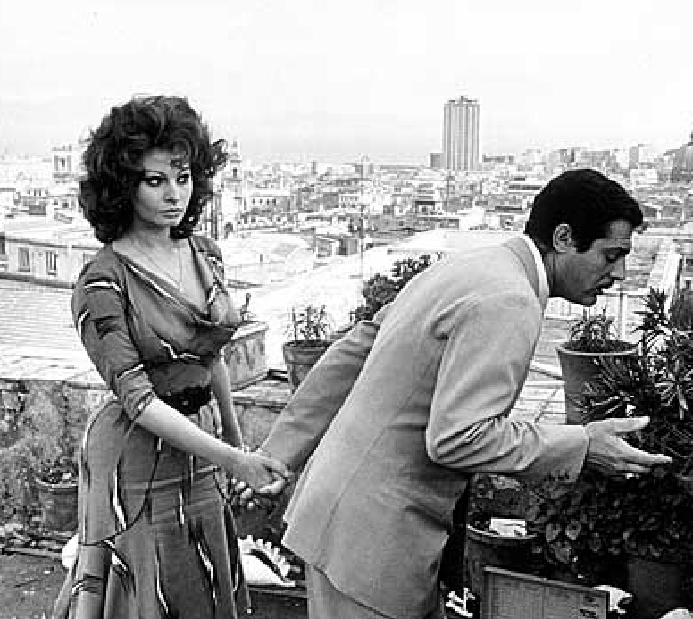 Софи Лорен и Марчелло Мастроянни в фильме "Брак по-итальянски"