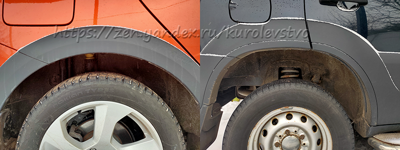 Видна разница в ходах подвески, и это еще на зиму я поставил диски 16-го радиуса на Весту, на R17 ещё жестче
