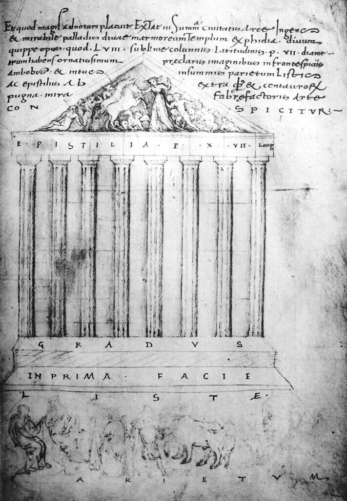 Рисунок Кириака Анконского, который посетил Парфенон в 1436 и 1444 годах.