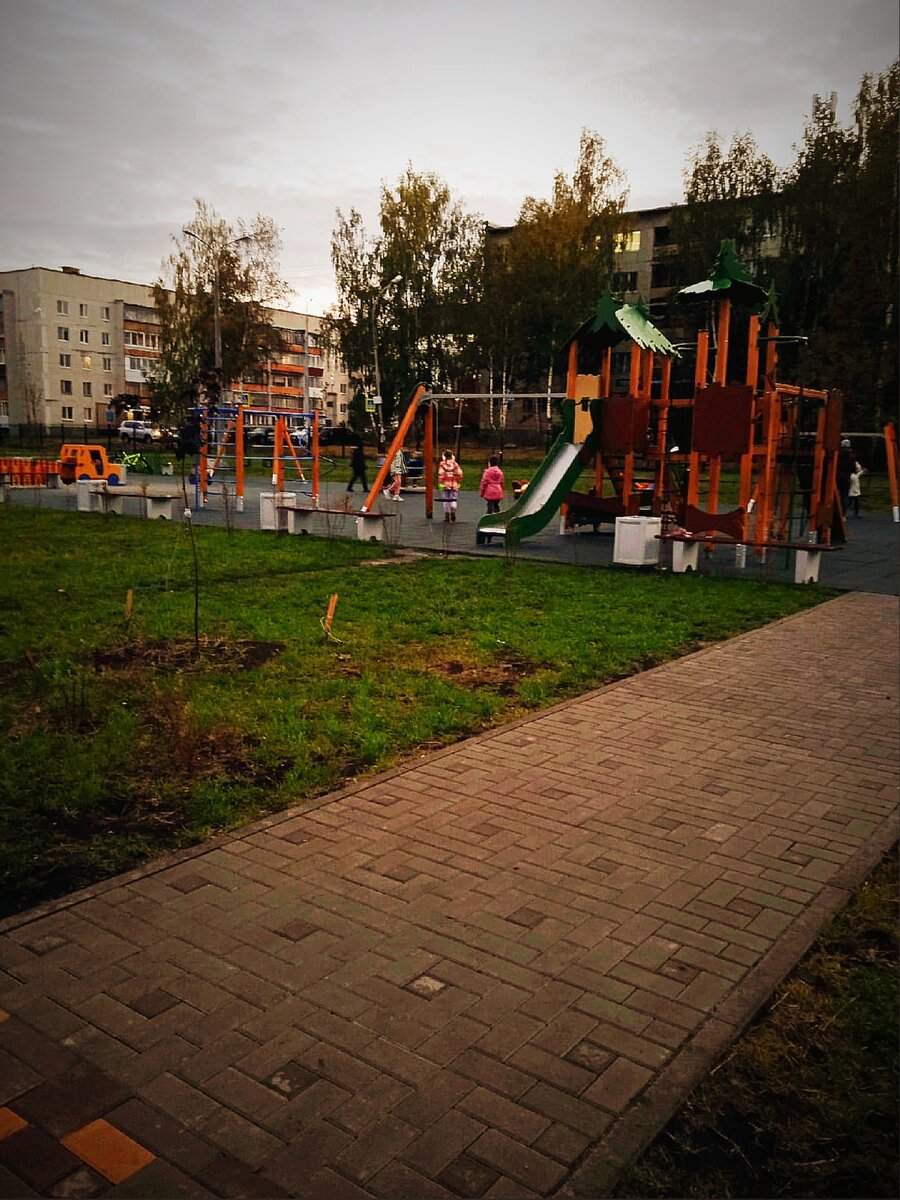 Детская площадка в городском дендрарии. Фото автора.