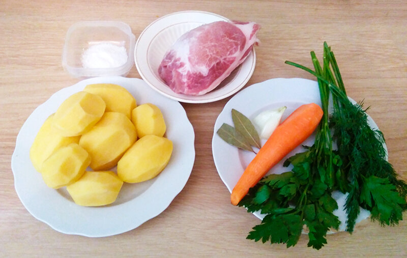 Необходимые продукты для картофельного супа