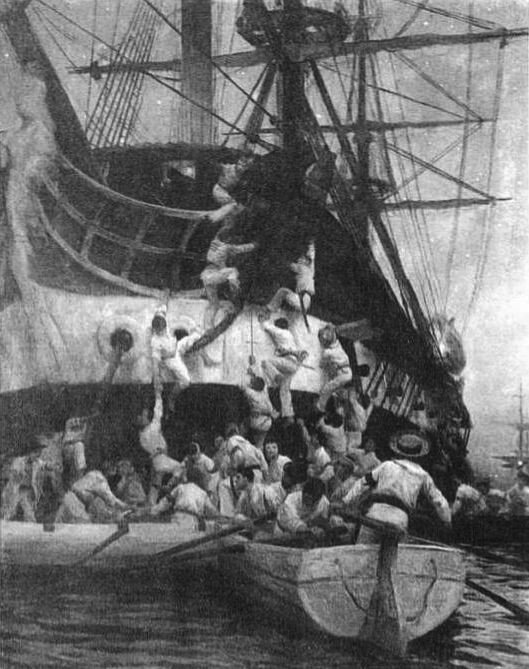 Захват испанского фрегата "Эсмеральда" в 1820 году.
