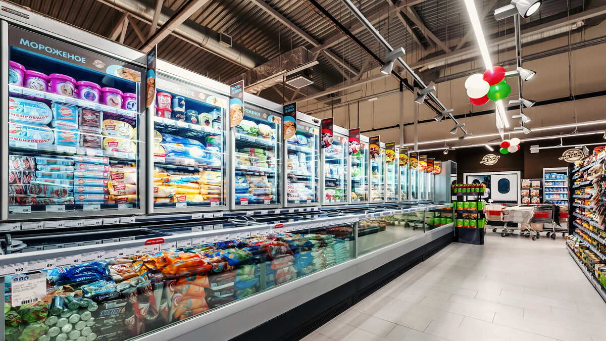 Холодильное оборудование супермаркета