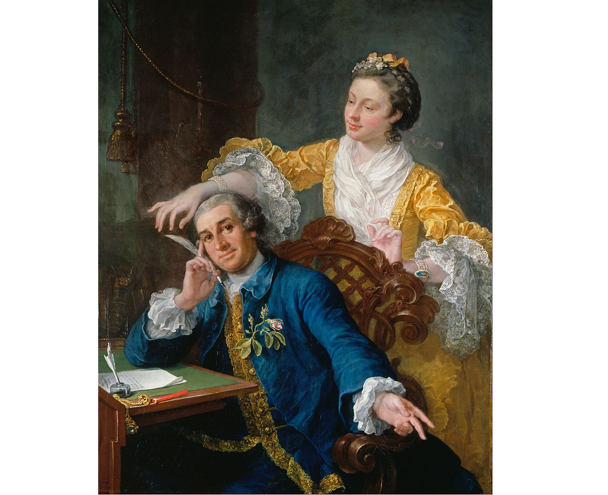 Дэвид Гаррик со своей супругой Еврой Марией Вигель, уильям Хоагрт, 1757-64. (с) из Королевской коллекции