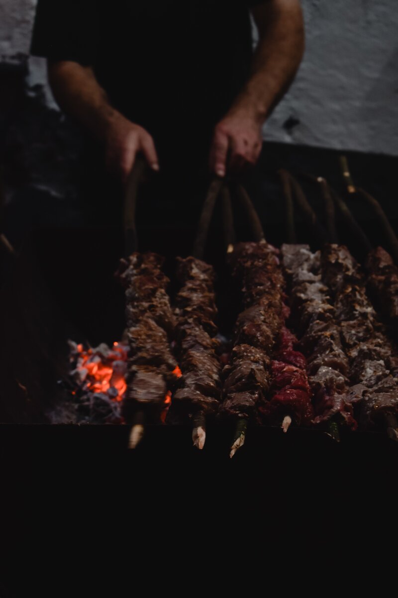 Шашлык из говядины.