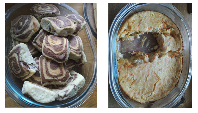 Печенье "Зебра" и морковно-творожная запеканка