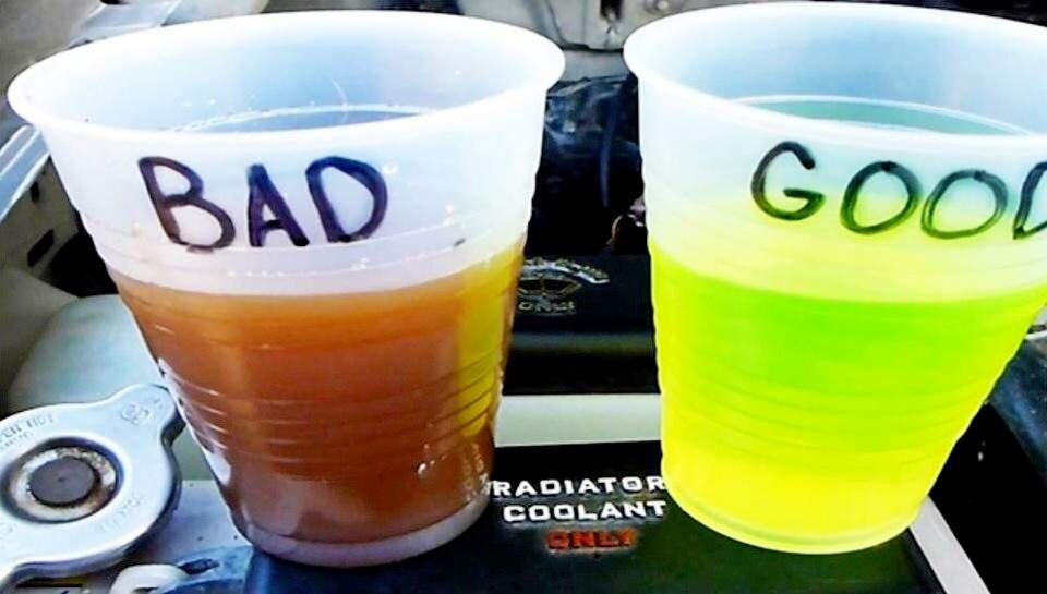 Отработавший и свежий антифриз
