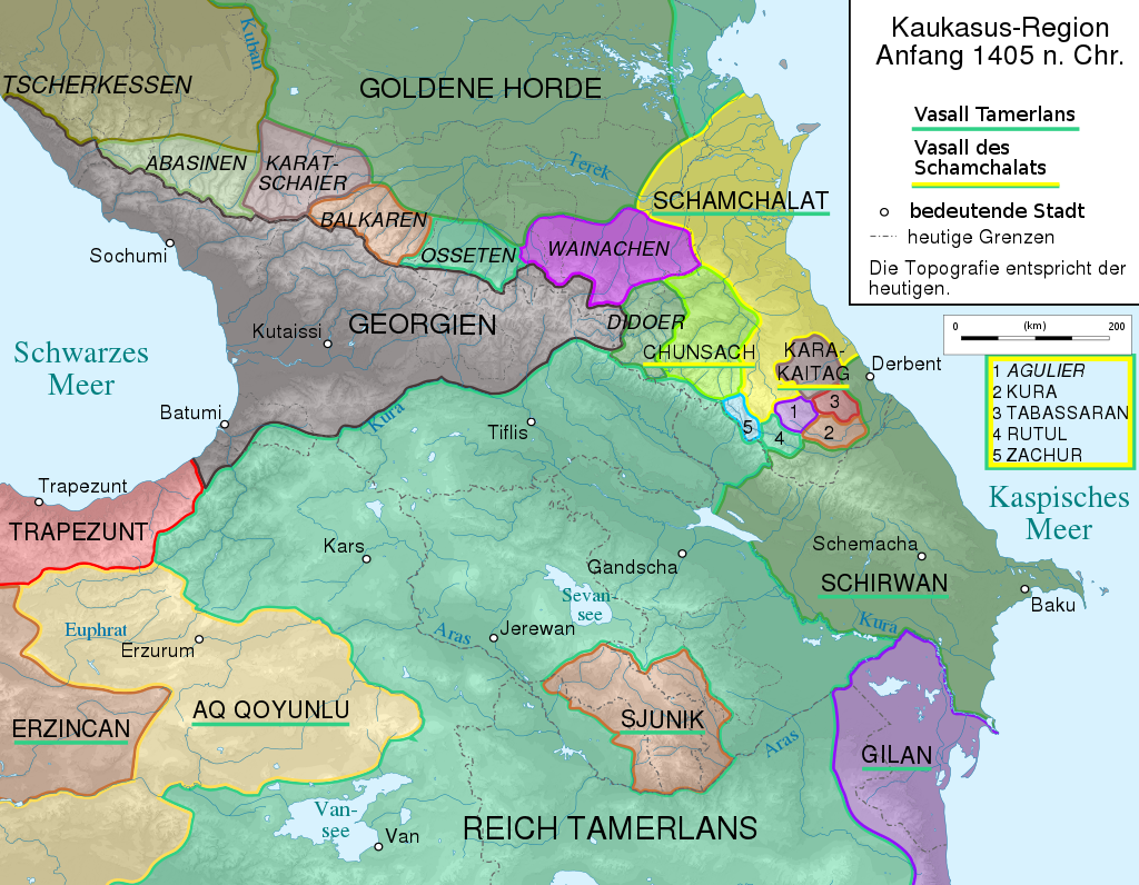 Политическая Карта Грузии на 1405 год