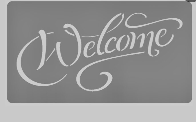 Можно выбрать любой понравившийся шрифт. Также можно сделать трафарет на русском языке "Добро пожаловать"