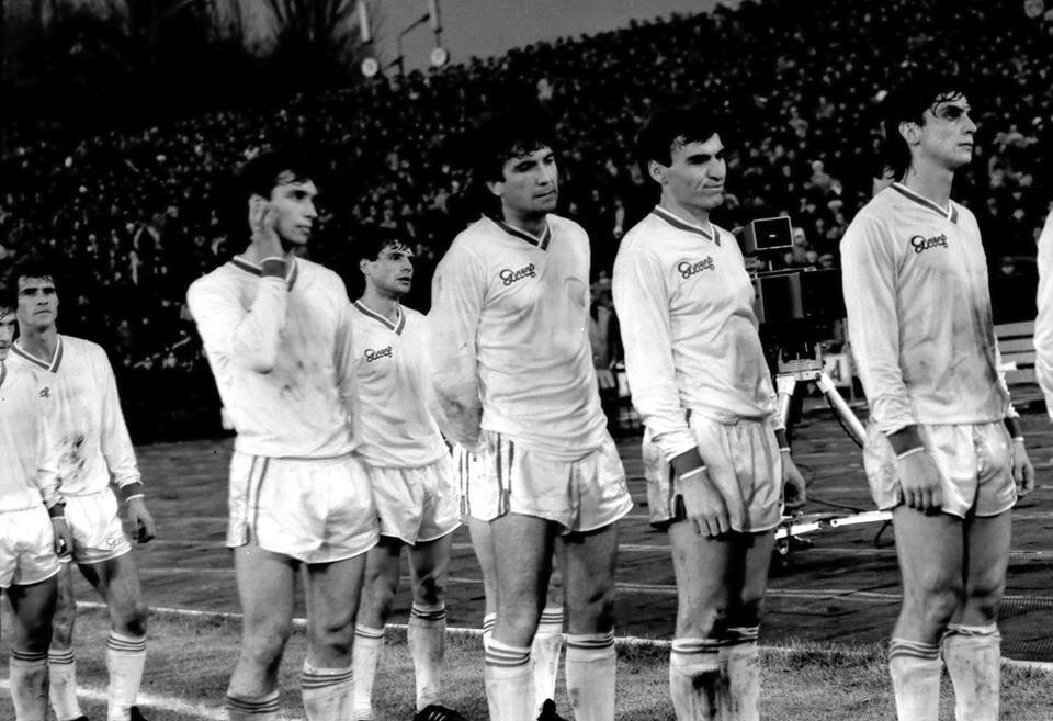 1987 год. Протасов, Чередник, Шох, Вишневский и Сергей Пучков / footballinussr.fmbb.ru