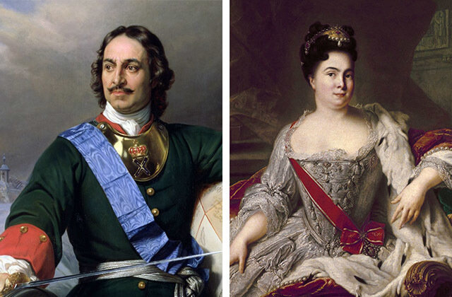 Петр I и Екатерина Алексеевна