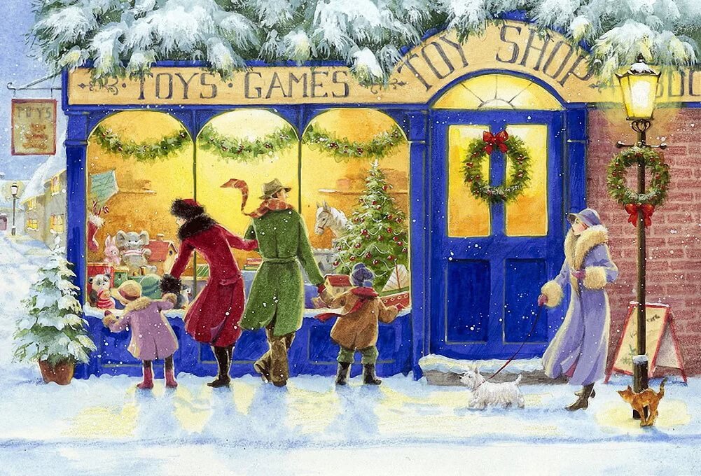 Картина Хейзел Линкольн, мне всегда хотелось побывать в таком магазине тех лет, почувствовать атмосферу. Раньше, до того, как переделали Центральный Детский Мир на Лубянке, я сравнивала такие магазины с ним.