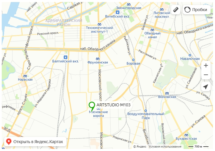 Расположение апарт-отеля ARTSTUDIO М103