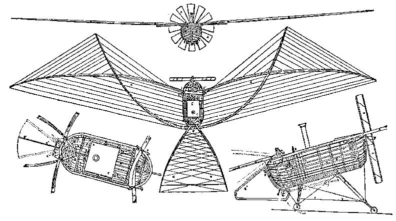 Чертёж из патента дю Тампля 1857 года. Источник: wikipedia.org