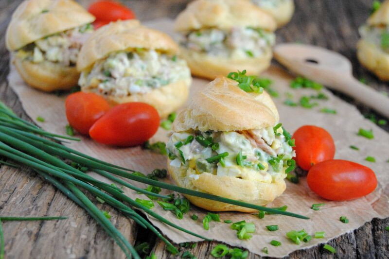 Профитроли с картофельным салатом — вкусно, практично, необычно