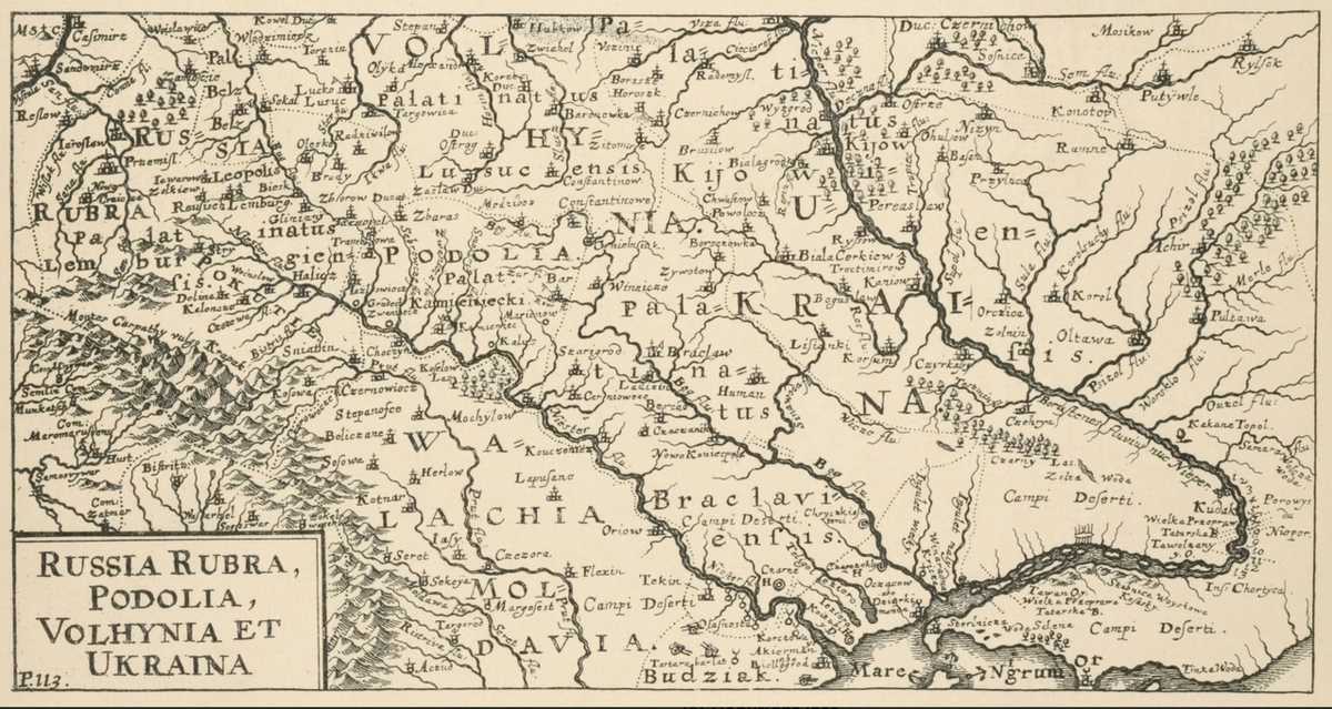 Червоная Русь (Russiа Rubra). Карта Якоба фон Зандрарта, 1687 год