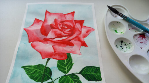 Рисуем розу акриловыми красками