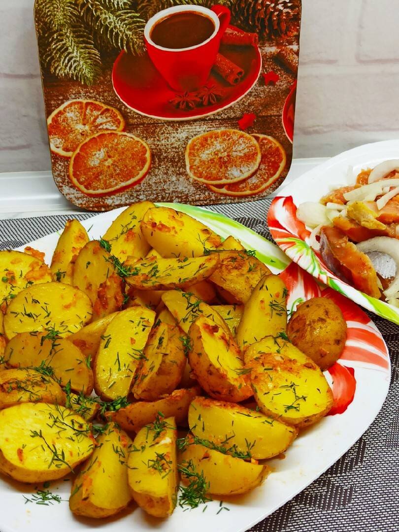 Жареный картофель с курицей и луком в духовке – пошаговый рецепт приготовления с фото