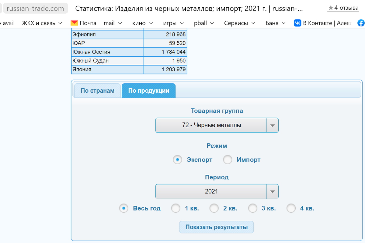 Скриншот фильтров внизу сайта...