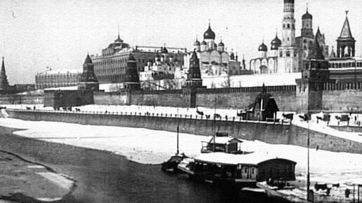 Москва под снегом. Фильм 1908 года в цвете