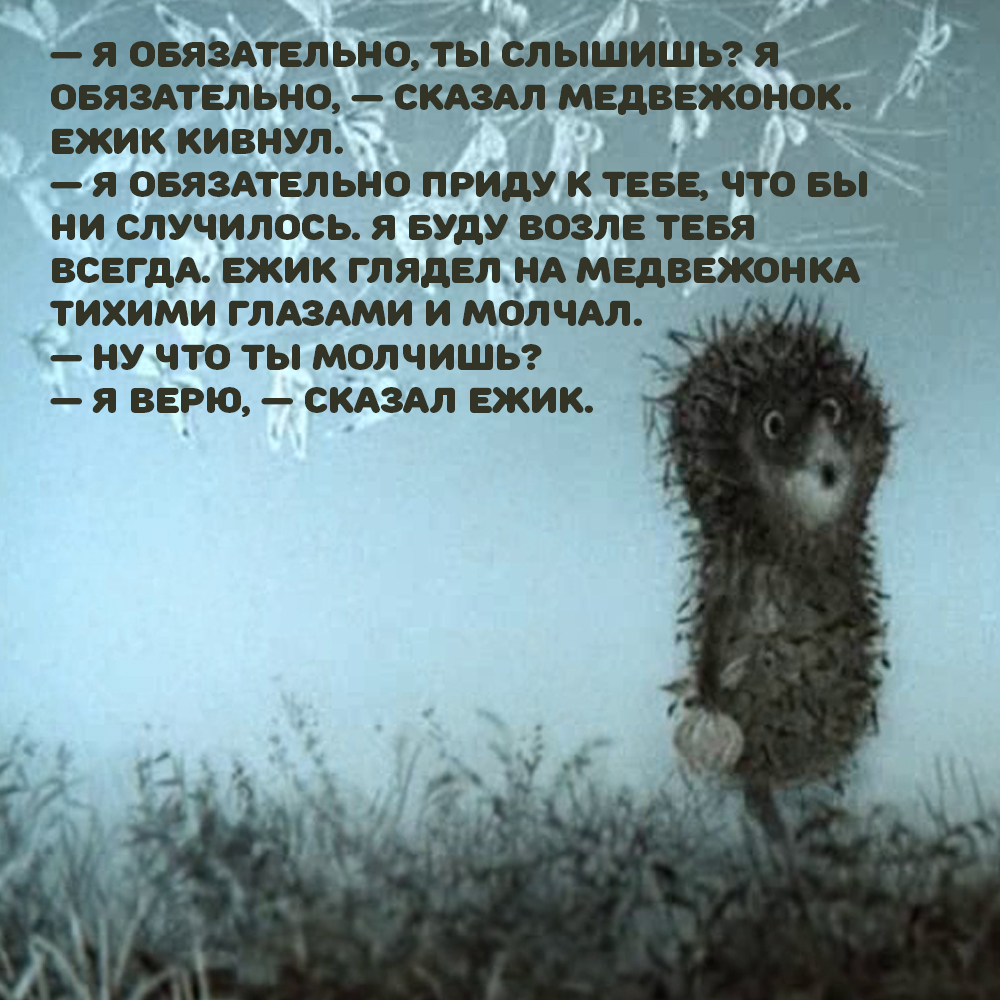 Обязательно скажите. Ежик в тумане цитаты. Цитаты из мультика Ежик в тумане. Цитаты из ежика в тумане. Фразы из мультфильма Ежик в тумане